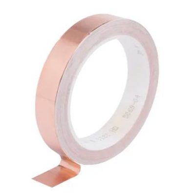 Kupferband, Stärke 0.04mm, 6.4mm x 16m, -20°C bis + 155°C, Haftung 3,8 N/cm