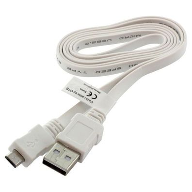 OTB - Datenkabel Micro-USB - 0.95m - Flachbandkabel - weiß