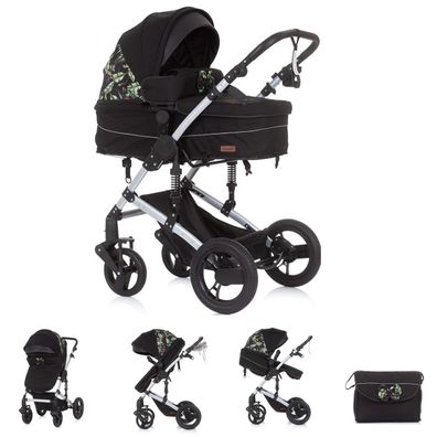 Chipolino Kinderwagen Camea 2 in 1, Moskitonetz, Wickeltasche, Getränkehalter