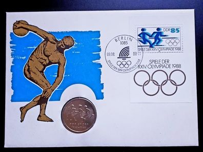 DDR Numisbrief Spiele der XXIV. Olympiade 1988