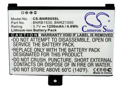 Ersatzakku - CS-BNR005SL - BARNES & NOBLE 005 / 9875521 - 3,7 Volt 1250mAh Li-Polymer