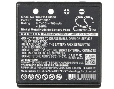 Ersatzakku - CS-FBA209BL - HBC FBFUB09N / BA209000 - 6 Volt 700mAh Ni-MH