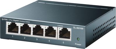 TP-Link TL-SG105 Gigabit Switch, 5 Ports, 2000 MBit/s, Metallgehäuse, lüfterlos