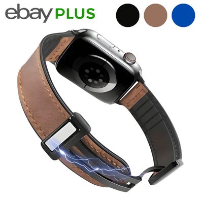 Apple Watch Smartwatch Leder Armband Magnetische für 42/44/45/49mm Series 1-9