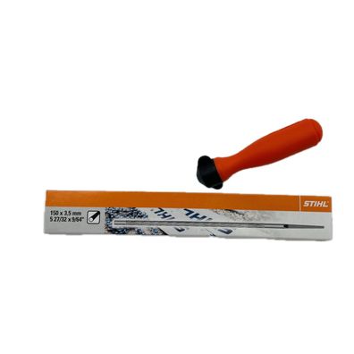 STIHL Rundfeile 3,5 x 200 mm (6 Stück) 56057713506 mit Feilenhalter Kunststoff