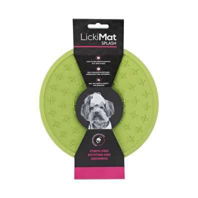 LickiMat Splash - Schleckschale aus Naturgummi für Hunde und Katzen - grün - 20 cm