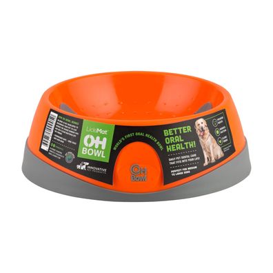 Lickimat OH Bowl - Schlecknapf für Hunde - orange - Medium