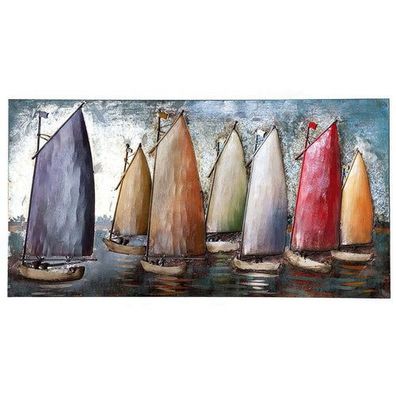 Metall Bild "Sailing Regatta", 5x120x60cm, von Gilde Handwerk