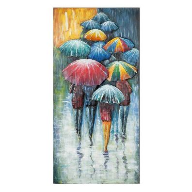 Metall Bild "Umbrella Meeting", 2,3x60x120cm, von Gilde Handwerk