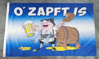 Fahne Flagge Oktoberfest - O Zapft is - 90 x 150 cm