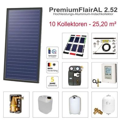 Solarbayer FlairAL Indach-Solarpaket 10 2-reihig, Gesamtfläche Brutto: 25,20 m2 41111