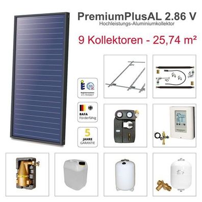 Solarbayer Plus AL Solarpaket 9 - Ziegel Gesamtfläche Brutto 25,74 m2 vertikal 410809