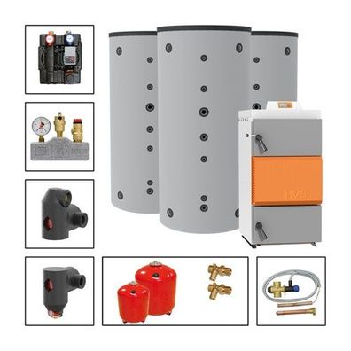 Solarbayer Holzvergaserset HVS LC 40-3D Variante D (3x SLS-1000-S) 310412302