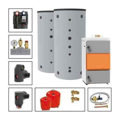 Solarbayer Holzvergaserset HVS LC 40-2B Variante B (1x SLS-1500, 1x SLS-1500-S) 31040