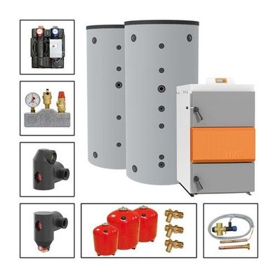 Solarbayer Holzvergaserset HVS E 100-1B Variante B (1x SLS-3000, 1x SLS-3000-S) 31031