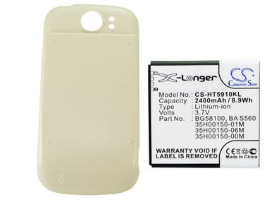 Ersatzakku - CS-HT5910KL - HTC Doubleshot / BA S560 - 3,7 Volt 2400mAh Li-ion