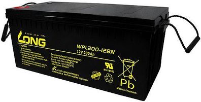 Long - WPL200-12BN - 12 Volt 200Ah Pb - Longlife
