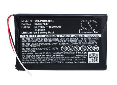 Ersatzakku - CS-PNR600SL - Pandigital Novel 6 / CA397647 - 3,7 Volt 1500mAh Li-Pol