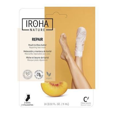 Iroha Nature Repair Fußmaske Peach & Shea Butter, Doppelpack