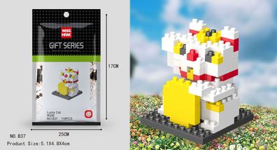 Lucky Cat Figur Bausteine Modell LNO Micro-Bricks