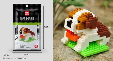 Bernhardiner Hund Figur Bausteine Modell LNO Micro-Bricks