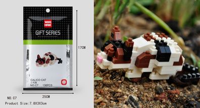 Calico Katze Figur Bausteine Modell LNO Micro-Bricks