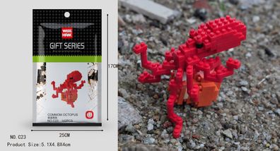 Oktopus Figur Bausteine Modell LNO Micro-Bricks