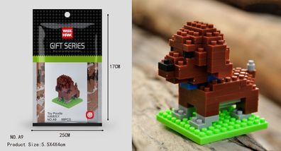 Toy Pudel Figur Bausteine Modell LNO Micro-Bricks