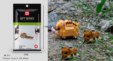 Wildschwein Figur Bausteine Modell LNO Micro-Bricks