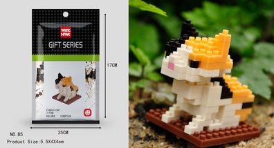 Calico Katze Figur Bausteine Modell LNO Micro-Bricks