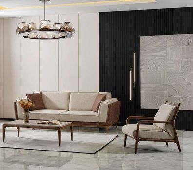 Sofaset Polstergarnitur Couchgarnitur Sofalandschaft Couch Tisch 3Tlg