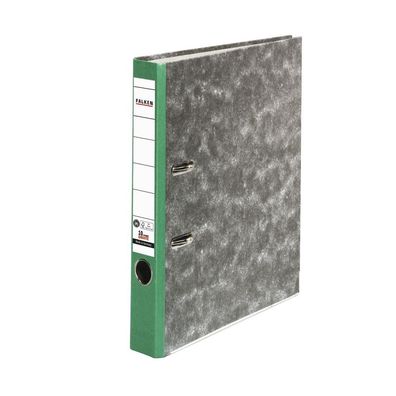 Falken 80023500 Recycling-Wolkenmarmor-Ordner A4, grüner Rücken 50mm
