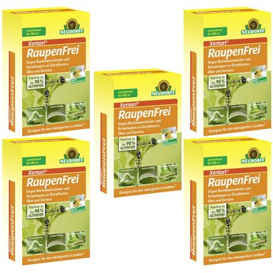 5er Set - NEUDORFF® Xentari® RaupenFrei gegen Buchsbaumzünsler & andere Raupen 5