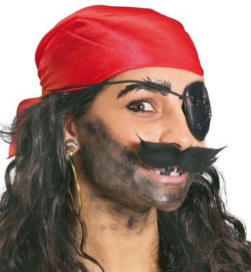 narrenwelt Piraten Set Piratenset 4tlg Augenklappe, hrringe, chnurrbart, opftuch