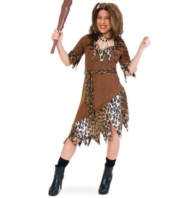 narrenwelt Kostüm Steinzeit Frau Größe: 36 Damen Kleid Fasching