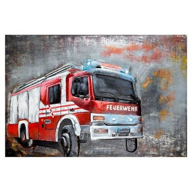 Metall Bild "Feuerwehr", 4,5x120x80cm, von Gilde Handwerk