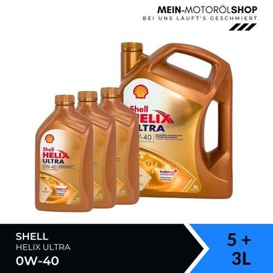 Shell Helix Ultra 0W-40 5 + 3 Liter