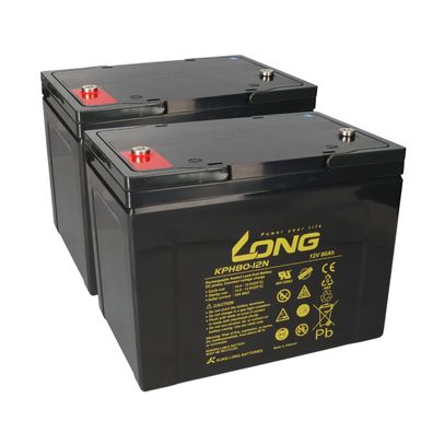 Ersatzakku für Vermeiren Carpo 4 2x Kung Long Bleiakku 12V 80Ah Longlife