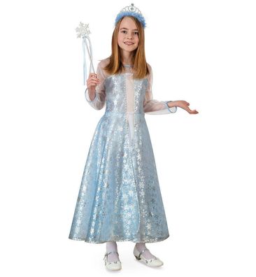 narrenwelt Kostüm Schneekönigin Königin Mädchen Kleid blau Fasching 104-140
