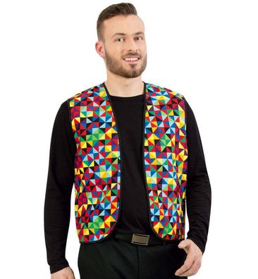 narrenwelt Kostüm Weste Kunterbunt Gr. M Herrenkostüm Clown Karneval Fasching