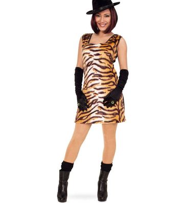 narrenwelt Kostüm Tisha Tiger Kleid Fasching Karneval Damenkostüm Tiger 34 - 42