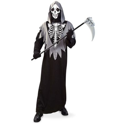 narrenwelt Kostüm Robe Skelett Kutte Komplett Set Halloween Horror Karneval