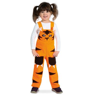 narrenwelt Kostüm Latzhose Tiger Baby Kinder Polar Fleece Gr.104 Karneval