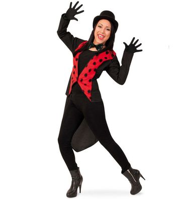 narrenwelt Kostüm Marienkäfer Frack Coccinell M mit Plüsch 1tlg Damen Fasching