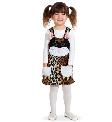 narrenwelt Kostüm Kätzchen Kleid Trägerkleid Baby Plüsch Gr. 98-104 Karneval