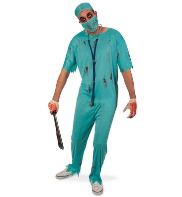 narrenwelt Kostüm Horror Chirurg, 4-TLG. Komplettkostüm Fasching