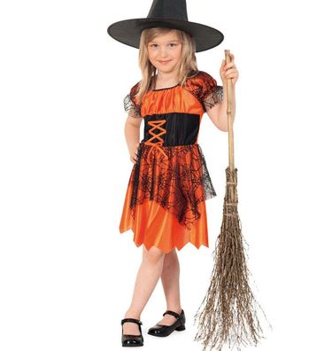 narrenwelt Kostüm Halloweenhexe Hexe Halloween Kleid Mädchen 104 - 128
