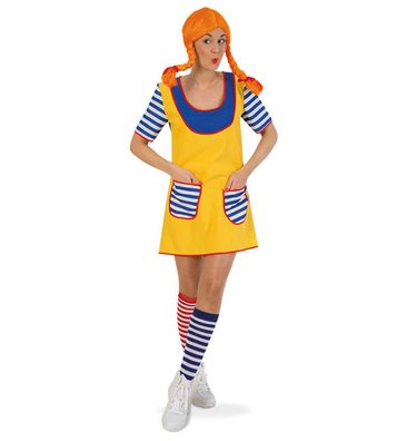 narrenwelt Kostüm Freche Göre Damen Kleid Wirbelwind Fasching Karneval Gr. 34