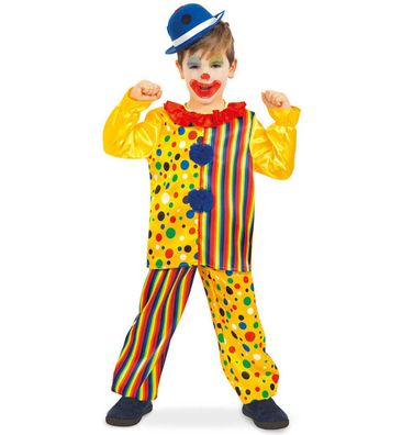 narrenwelt Kostüm Clown Wise Anzug Clownkostüm Baby K Kinder Fasching 104 - 128