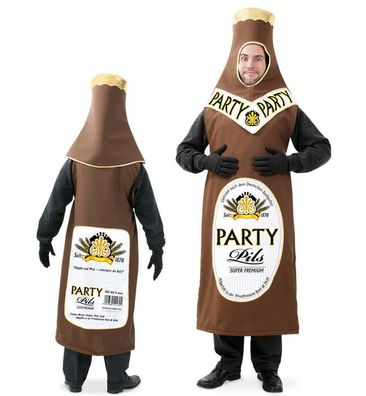 narrenwelt Kostüm Bierflasche Kleiner Durst Überwurf+Kopfbedeckung L Karneval JG